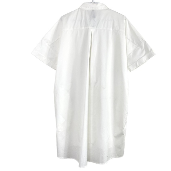 ZARA Trf Front Stripe Piping Tape Shirt-Dress in White - Picture 7 of 10